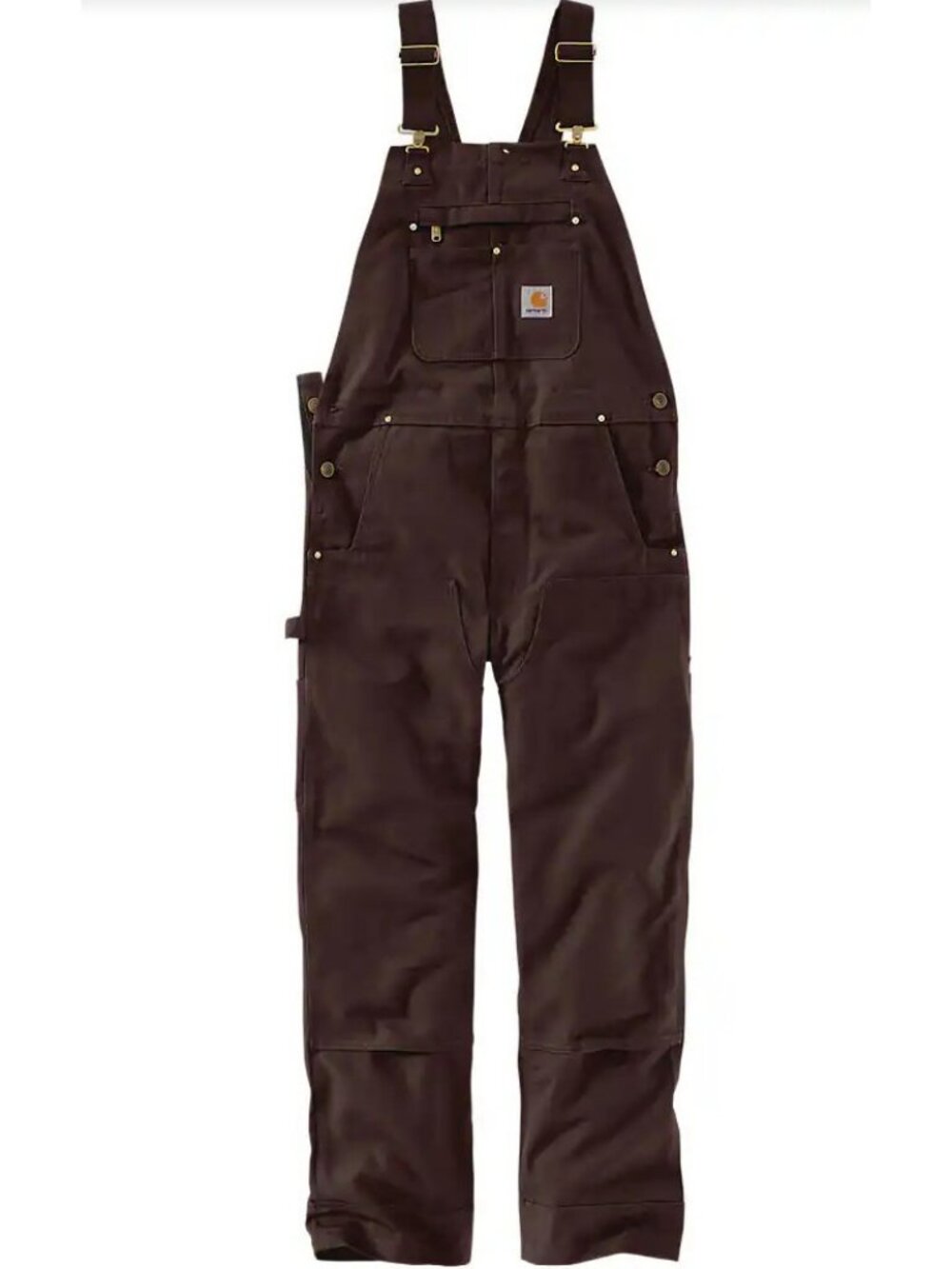 Carhartt Men's Duck Bib Overall Iconic R01 Dark Brown